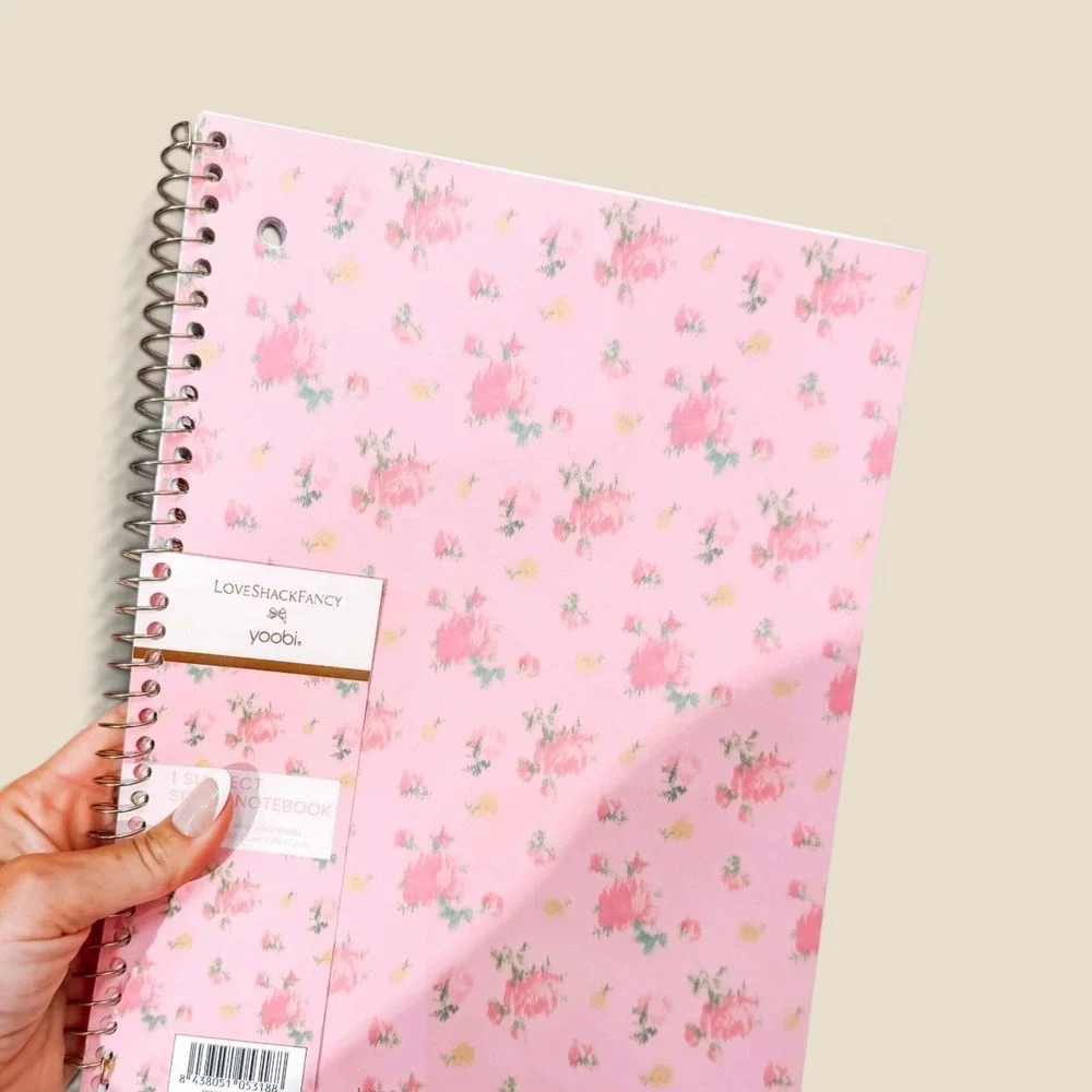 Love Shack Fancy Notebook Ibiza Sunset Ikat Rose Floral Wide Ruled Spiral School